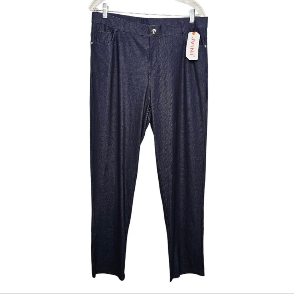 JVINI Charcoal Blue 5 Pocketed Leggings 2XL